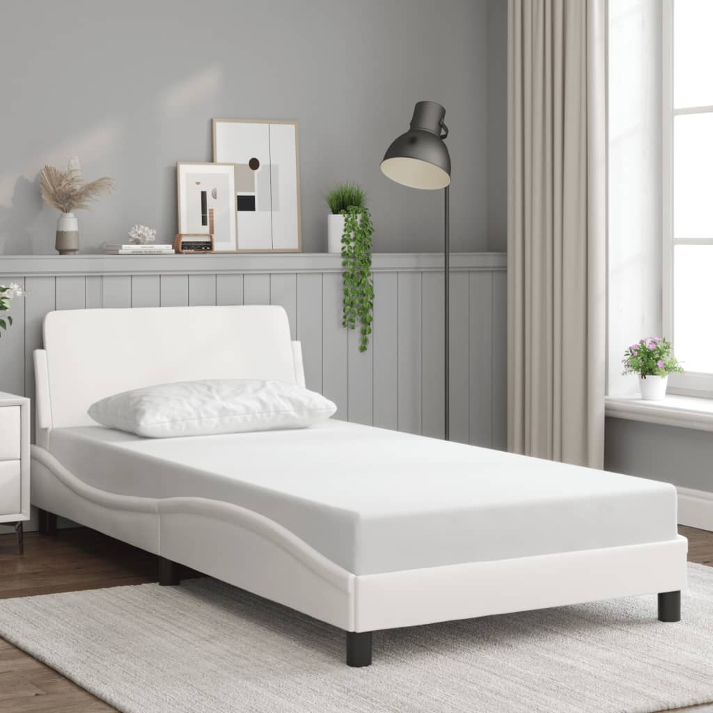 Bedframe "Dover" kunstleer wit 100x200 cm is nu te koop bij PeponiXL, paradijselijk wonen!