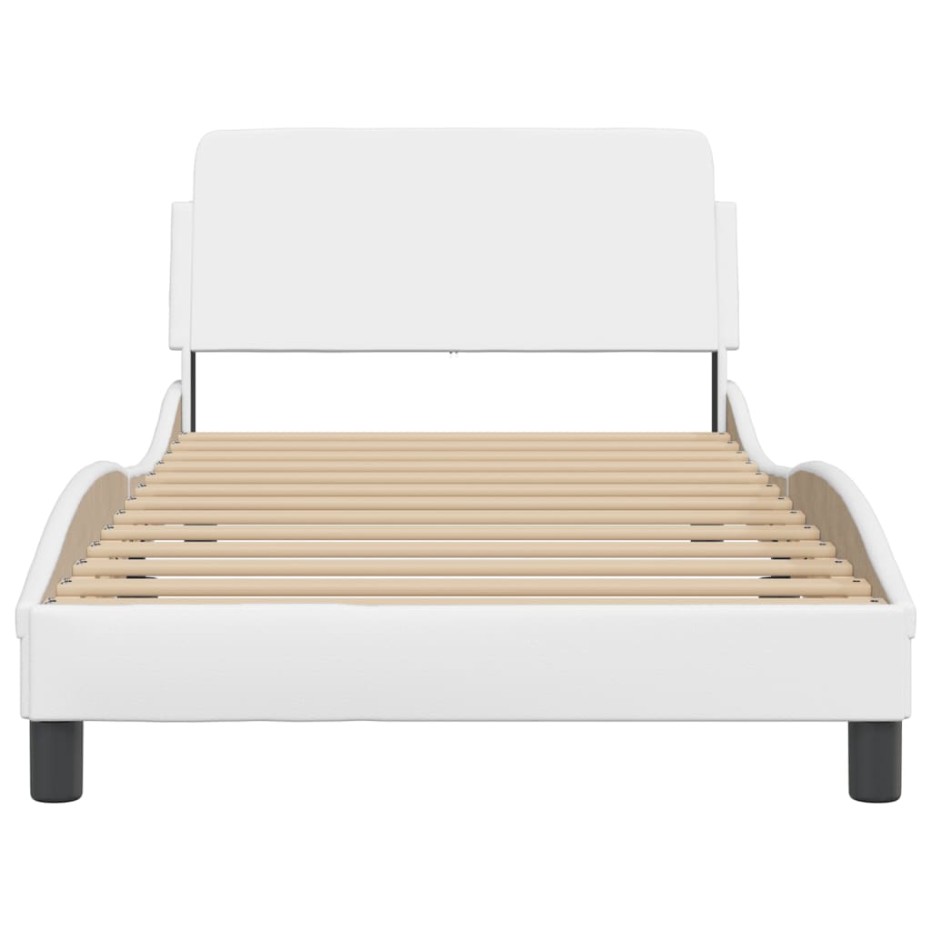 Bedframe "Dover" kunstleer wit 100x200 cm is nu te koop bij PeponiXL, paradijselijk wonen!