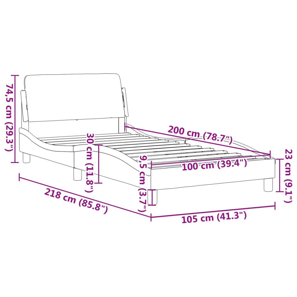 Bedframe "Dover" kunstleer wit 100x200 cm is nu te koop bij PeponiXL, paradijselijk wonen!