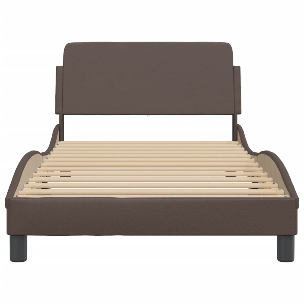 Bedframe "Dover" kunstleer bruin 100x200 cm is nu te koop bij PeponiXL, paradijselijk wonen!