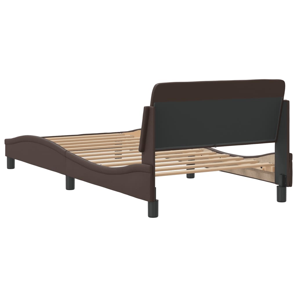 Bedframe "Dover" kunstleer bruin 100x200 cm is nu te koop bij PeponiXL, paradijselijk wonen!