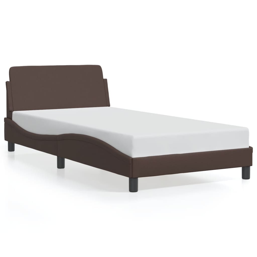 Bedframe "Dover" kunstleer bruin 100x200 cm is nu te koop bij PeponiXL, paradijselijk wonen!