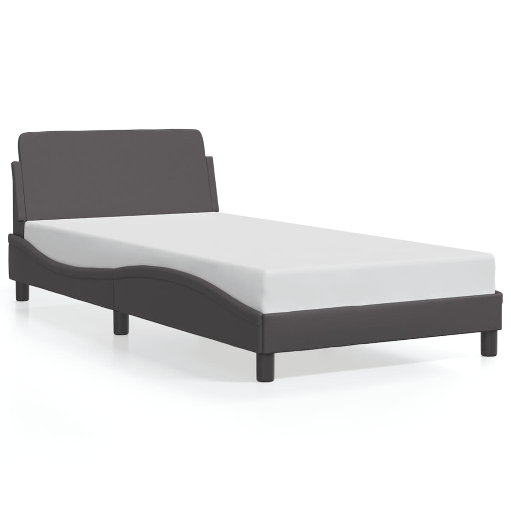 Bedframe "Dover" kunstleer grijs 100x200 cm is nu te koop bij PeponiXL, paradijselijk wonen!