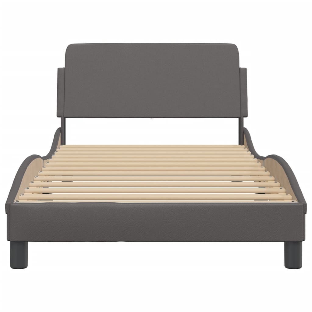 Bedframe "Dover" kunstleer grijs 100x200 cm is nu te koop bij PeponiXL, paradijselijk wonen!