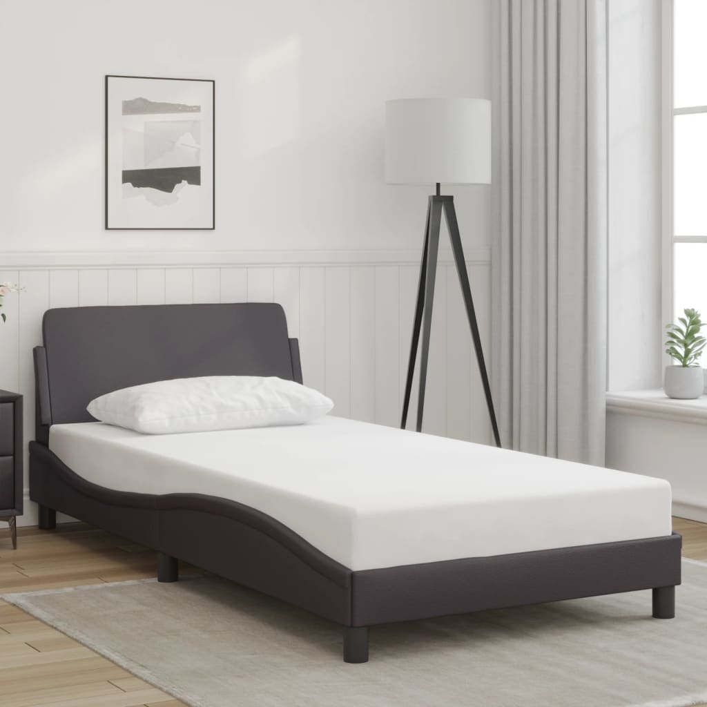 Bedframe "Dover" kunstleer grijs 100x200 cm is nu te koop bij PeponiXL, paradijselijk wonen!