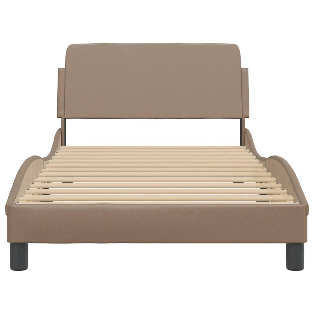 Bedframe "Dover" kunstleer cappuccinokleurig 100x200 cm is nu te koop bij PeponiXL, paradijselijk wonen!