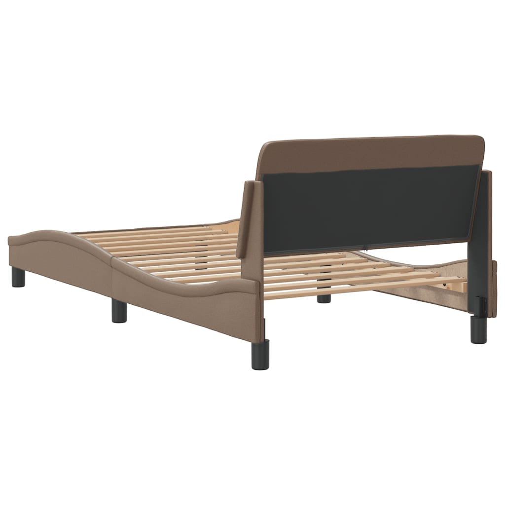 Bedframe "Dover" kunstleer cappuccinokleurig 100x200 cm is nu te koop bij PeponiXL, paradijselijk wonen!