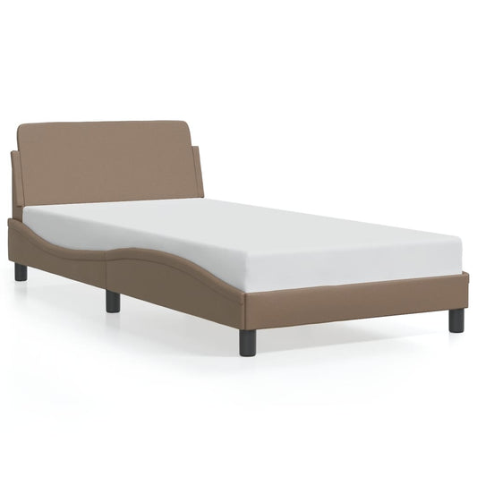 Bedframe "Dover" kunstleer cappuccinokleurig 100x200 cm is nu te koop bij PeponiXL, paradijselijk wonen!