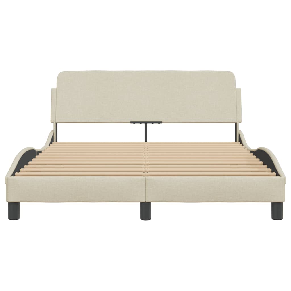 Bedframe "Dover" 120x200 cm stof crèmekleurig is nu te koop bij PeponiXL, paradijselijk wonen!