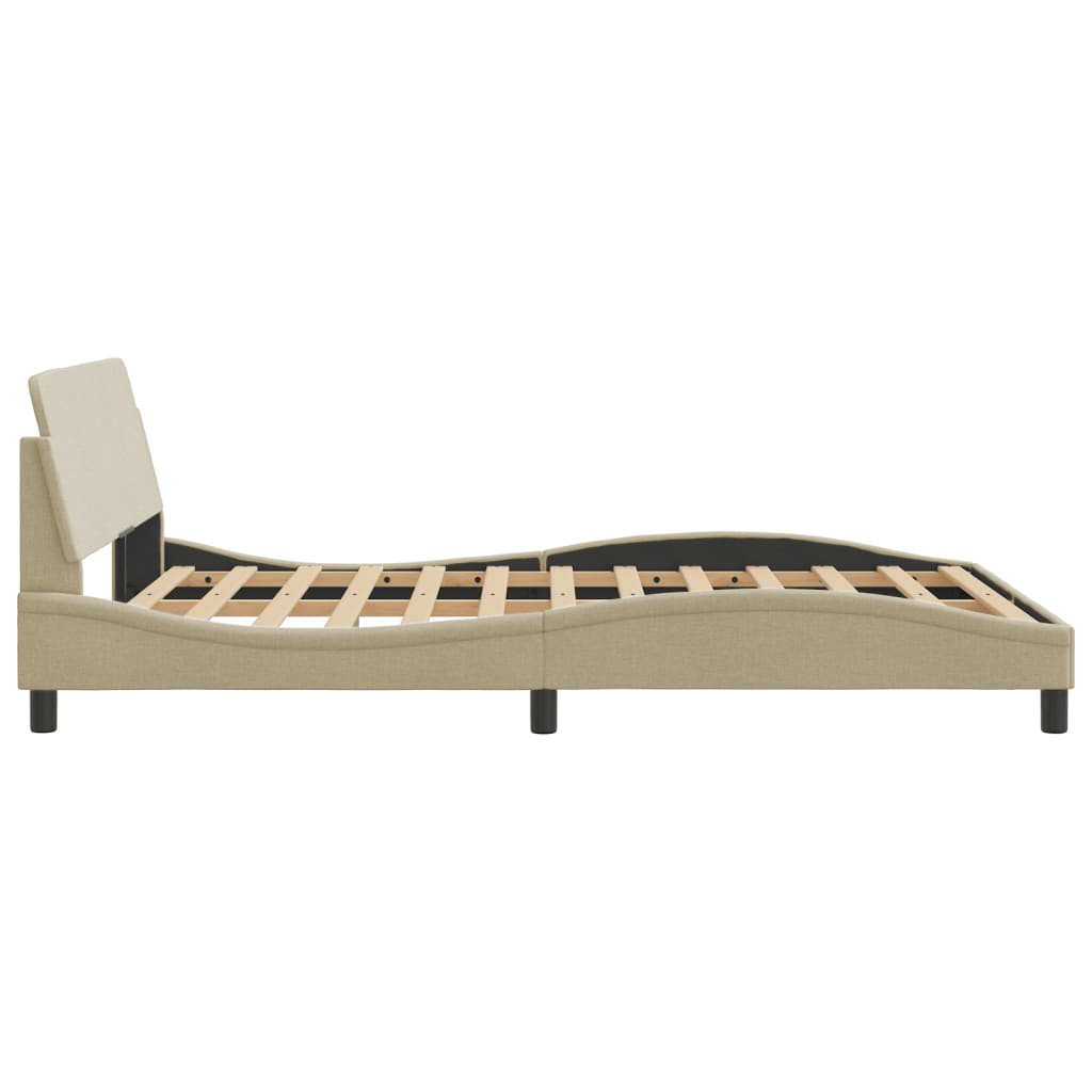 Bedframe "Dover" 120x200 cm stof crèmekleurig is nu te koop bij PeponiXL, paradijselijk wonen!