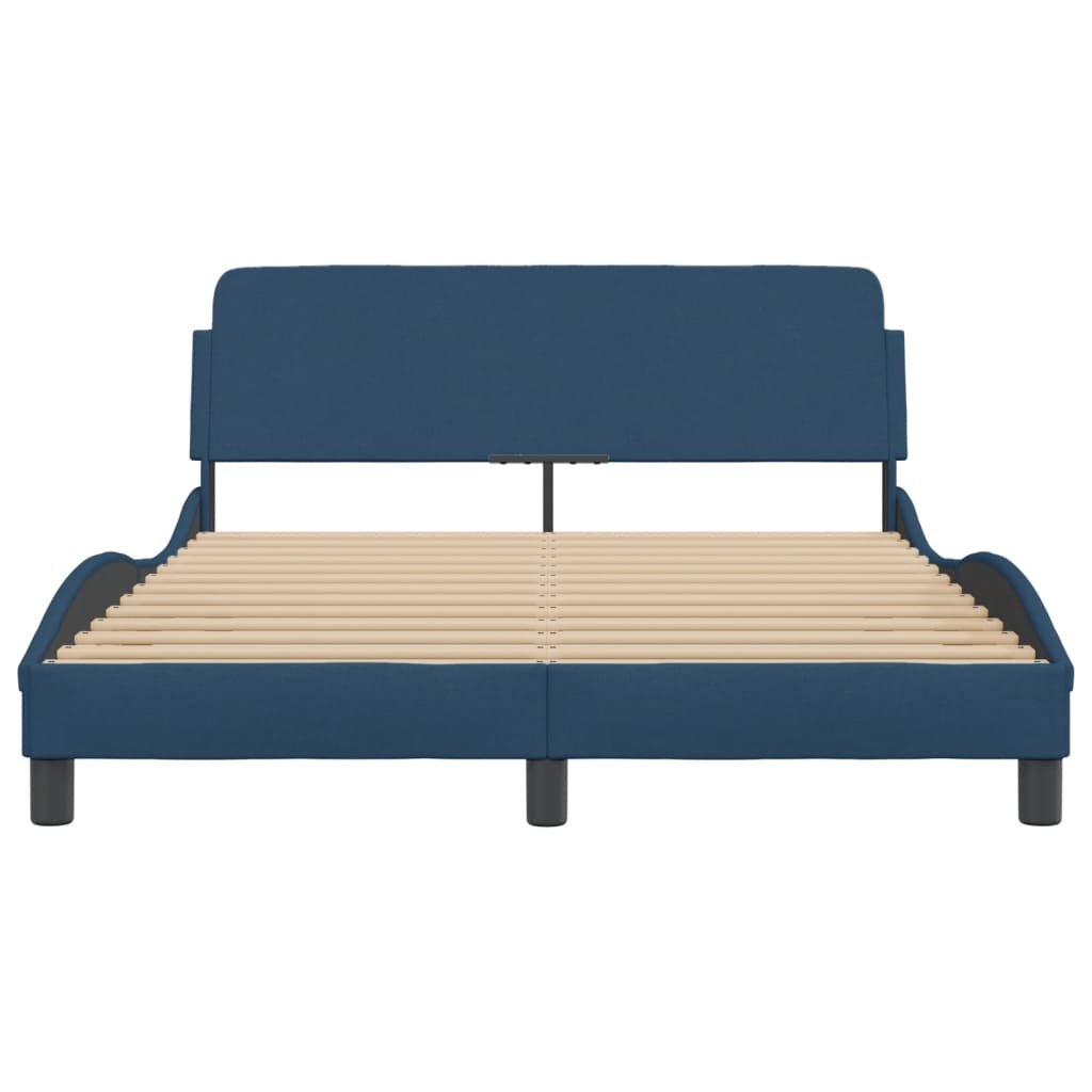 Bedframe met hoofdeinde "Dover" 120x200 cm stof blauw is nu te koop bij PeponiXL, paradijselijk wonen!