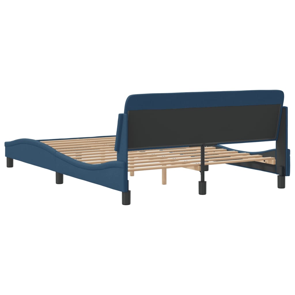 Bedframe met hoofdeinde "Dover" 120x200 cm stof blauw is nu te koop bij PeponiXL, paradijselijk wonen!
