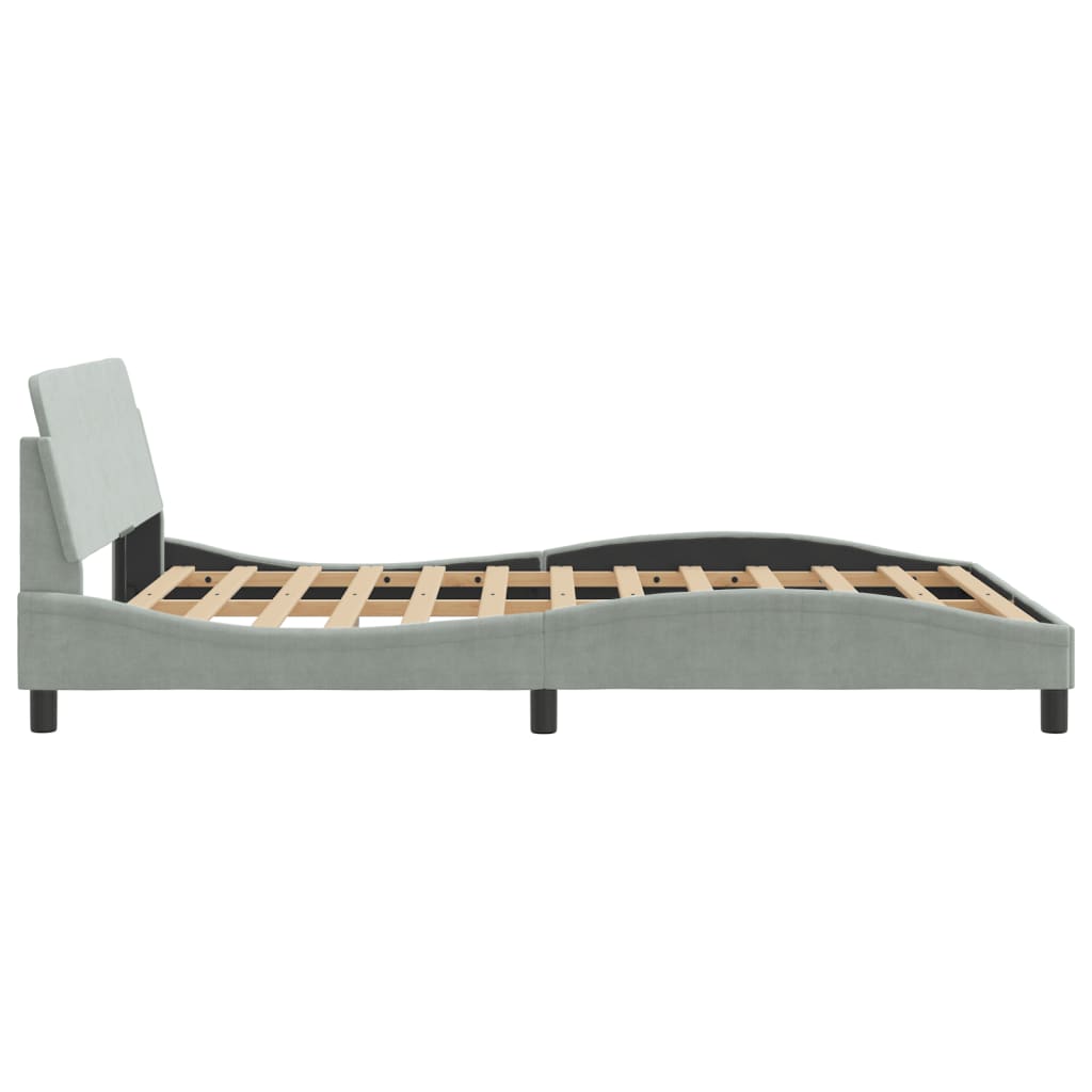 Bedframe "Dover" 120x200 cm fluweel lichtgrijs is nu te koop bij PeponiXL, paradijselijk wonen!