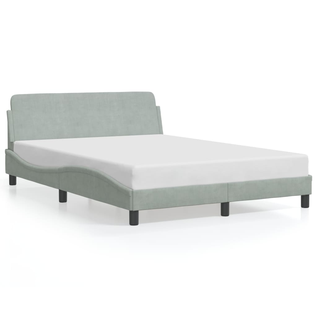 Bedframe "Dover" 120x200 cm fluweel lichtgrijs is nu te koop bij PeponiXL, paradijselijk wonen!