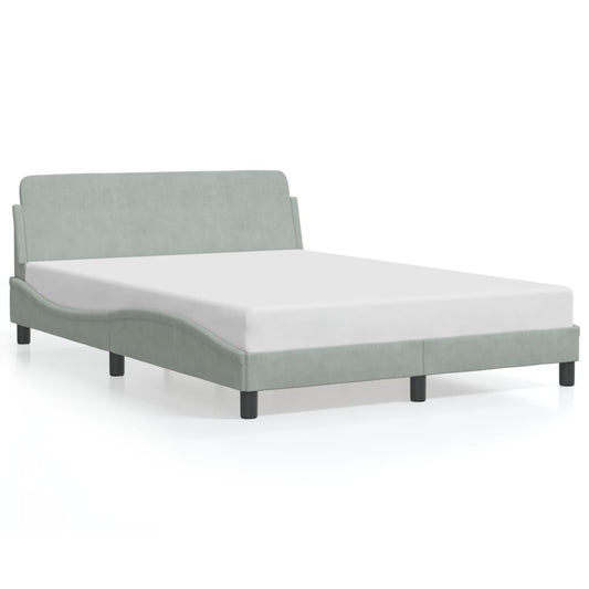 Bedframe "Dover" 120x200 cm fluweel lichtgrijs is nu te koop bij PeponiXL, paradijselijk wonen!