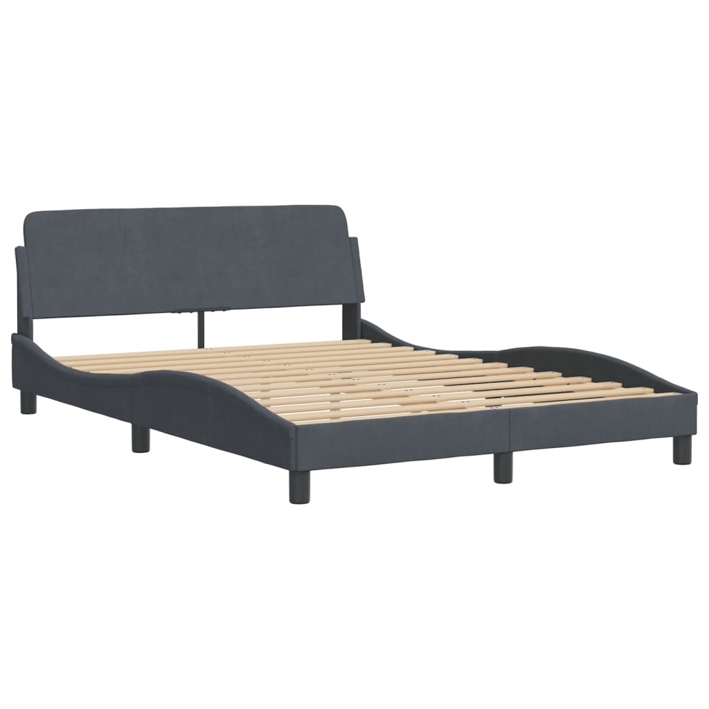Bedframe "Dover" 120x200 cm fluweel donkergrijs is nu te koop bij PeponiXL, paradijselijk wonen!