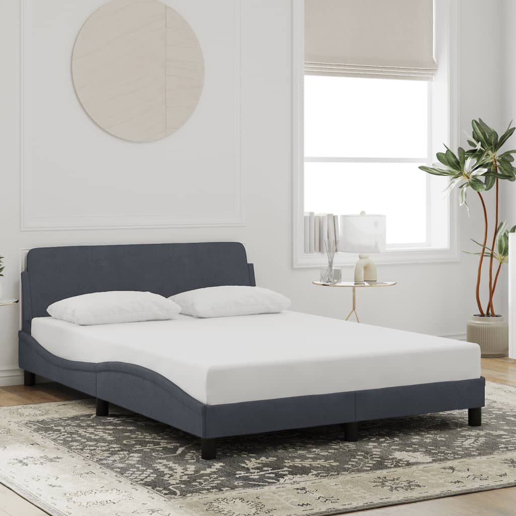 Bedframe "Dover" 120x200 cm fluweel donkergrijs is nu te koop bij PeponiXL, paradijselijk wonen!