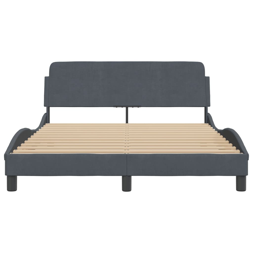 Bedframe "Dover" 120x200 cm fluweel donkergrijs is nu te koop bij PeponiXL, paradijselijk wonen!