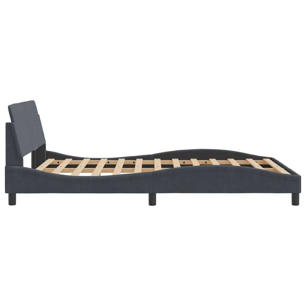 Bedframe "Dover" 120x200 cm fluweel donkergrijs is nu te koop bij PeponiXL, paradijselijk wonen!