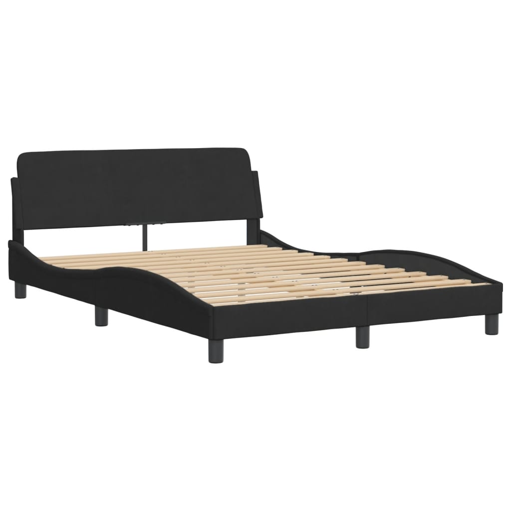 Bedframe "Dover" 120x200 cm fluweel zwart is nu te koop bij PeponiXL, paradijselijk wonen!