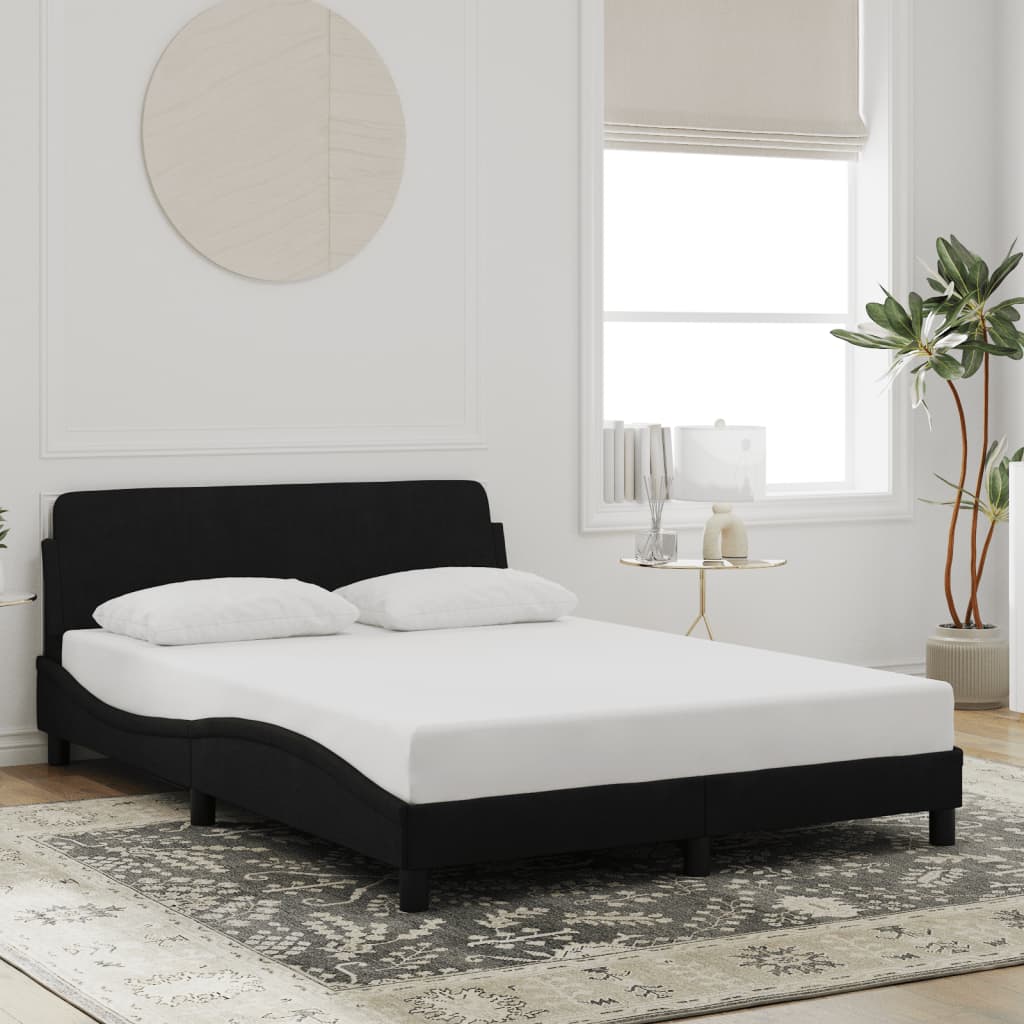 Bedframe "Dover" 120x200 cm fluweel zwart is nu te koop bij PeponiXL, paradijselijk wonen!