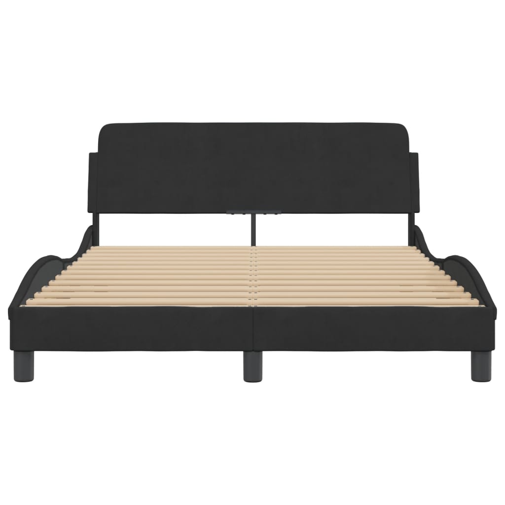 Bedframe "Dover" 120x200 cm fluweel zwart is nu te koop bij PeponiXL, paradijselijk wonen!