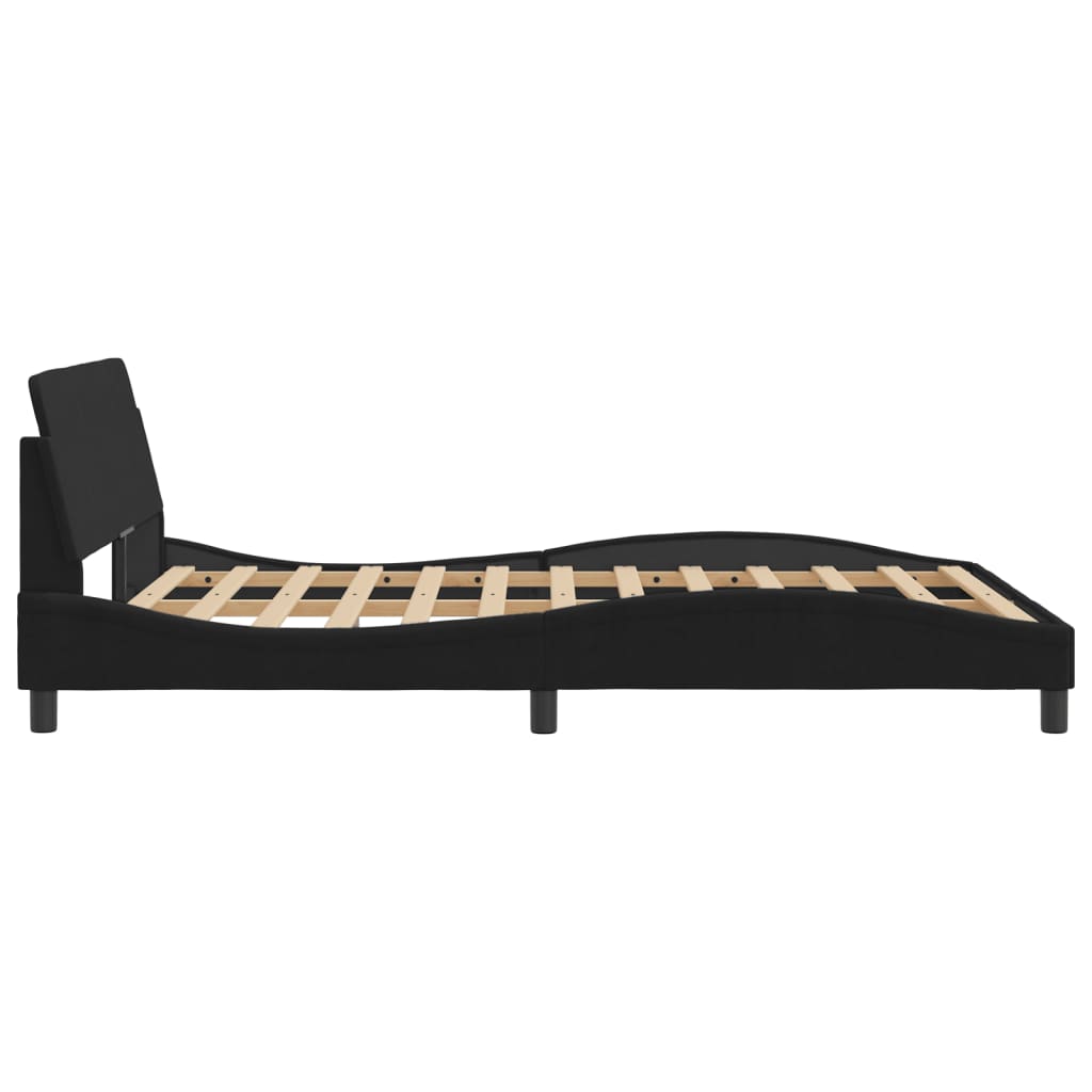 Bedframe "Dover" 120x200 cm fluweel zwart is nu te koop bij PeponiXL, paradijselijk wonen!