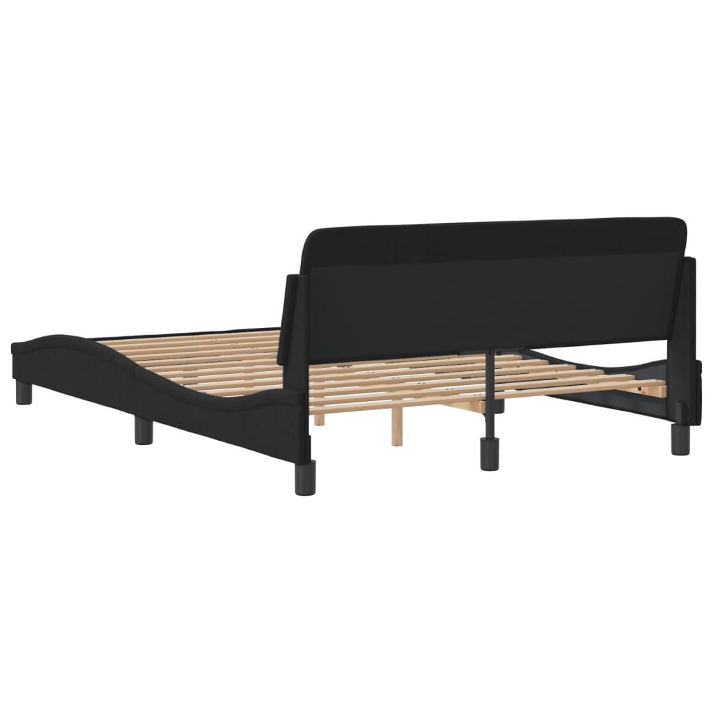 Bedframe "Dover" 120x200 cm fluweel zwart is nu te koop bij PeponiXL, paradijselijk wonen!