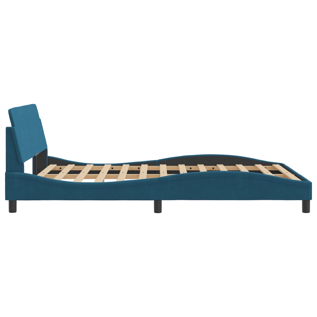 Bedframe met hoofdeinde "Dover" fluweel blauw 120x200 cm is nu te koop bij PeponiXL, paradijselijk wonen!