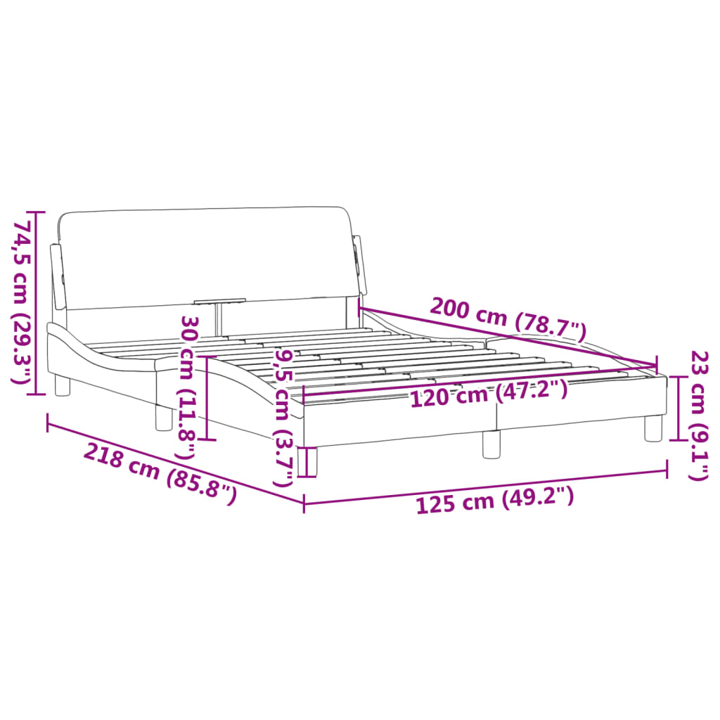 Bedframe met hoofdeinde "Dover" fluweel blauw 120x200 cm is nu te koop bij PeponiXL, paradijselijk wonen!