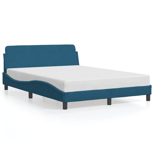 Bedframe met hoofdeinde "Dover" fluweel blauw 120x200 cm is nu te koop bij PeponiXL, paradijselijk wonen!