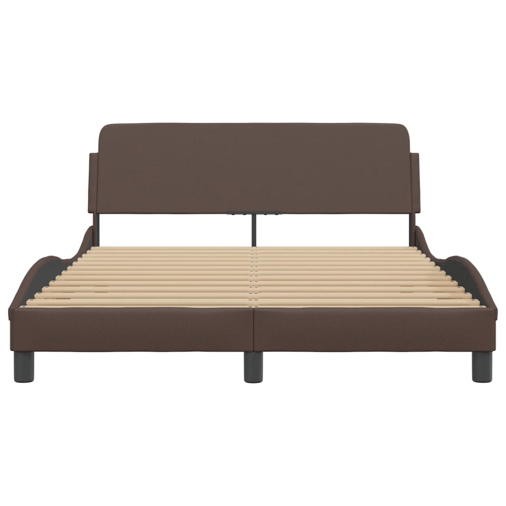 Bedframe "Dover" kunstleer bruin 120x200 cm is nu te koop bij PeponiXL, paradijselijk wonen!
