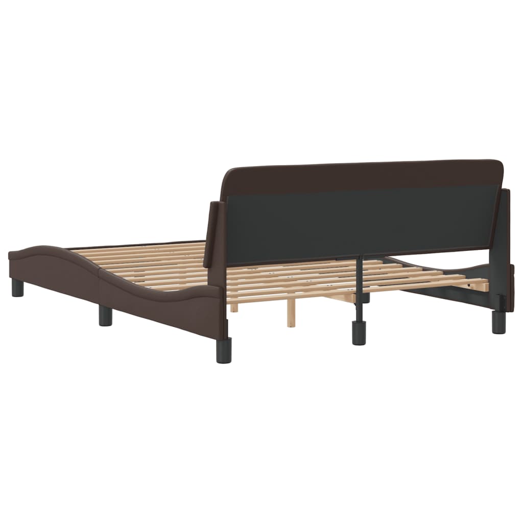Bedframe "Dover" kunstleer bruin 120x200 cm is nu te koop bij PeponiXL, paradijselijk wonen!