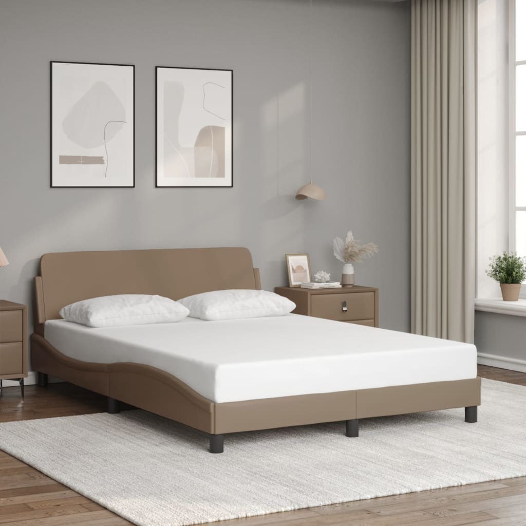 Bedframe "Dover" kunstleer cappuccinokleurig 120x200 cm is nu te koop bij PeponiXL, paradijselijk wonen!