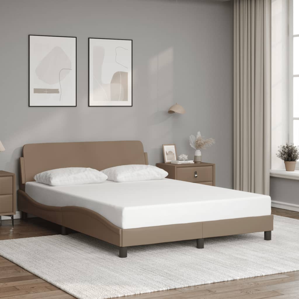 Bedframe "Dover" kunstleer cappuccinokleurig 120x200 cm is nu te koop bij PeponiXL, paradijselijk wonen!