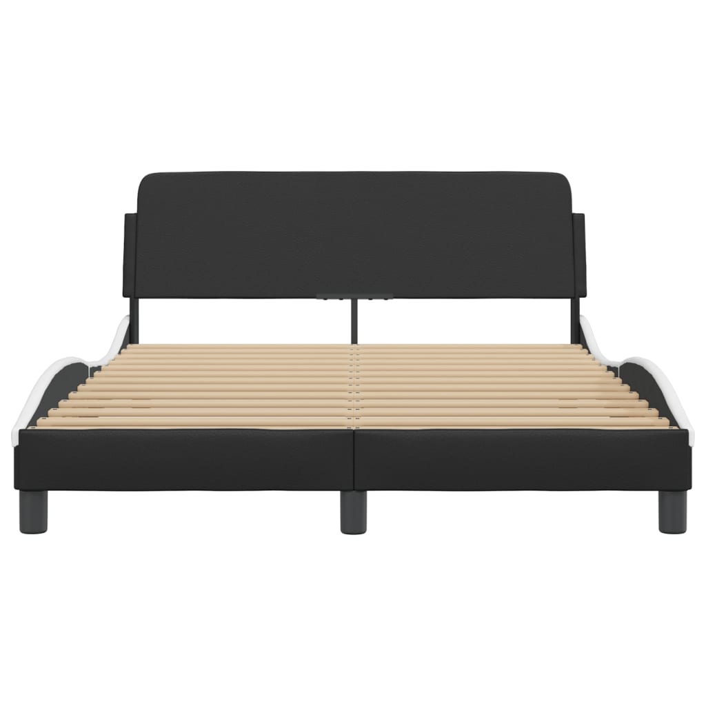 Bedframe "Dover" kunstleer zwart en wit 120x200 cm is nu te koop bij PeponiXL, paradijselijk wonen!