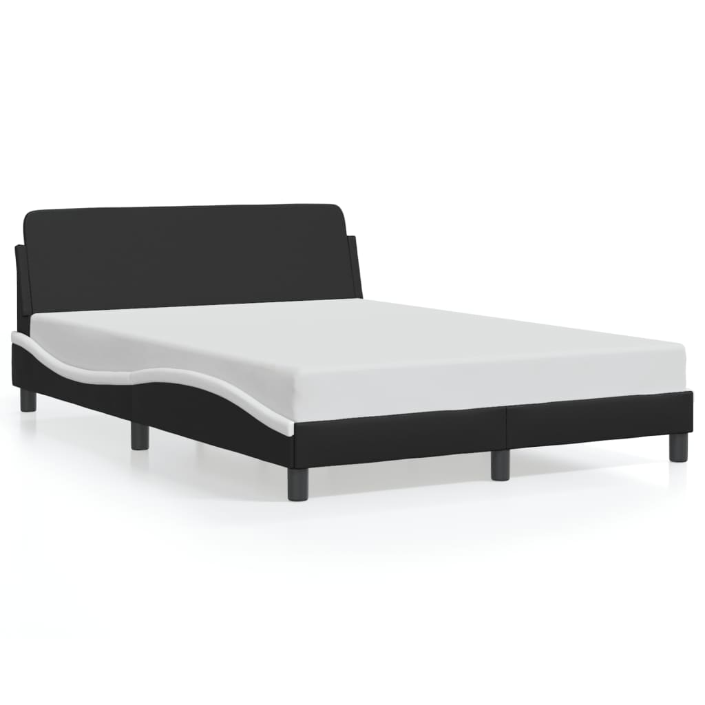 Bedframe "Dover" kunstleer zwart en wit 120x200 cm is nu te koop bij PeponiXL, paradijselijk wonen!