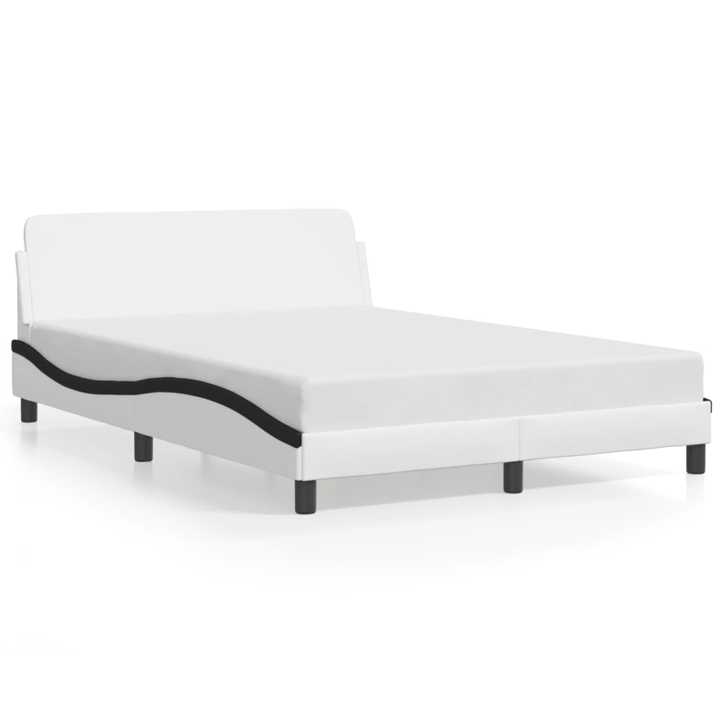 Bedframe "Dover" kunstleer zwart en wit 120x200 cm is nu te koop bij PeponiXL, paradijselijk wonen!