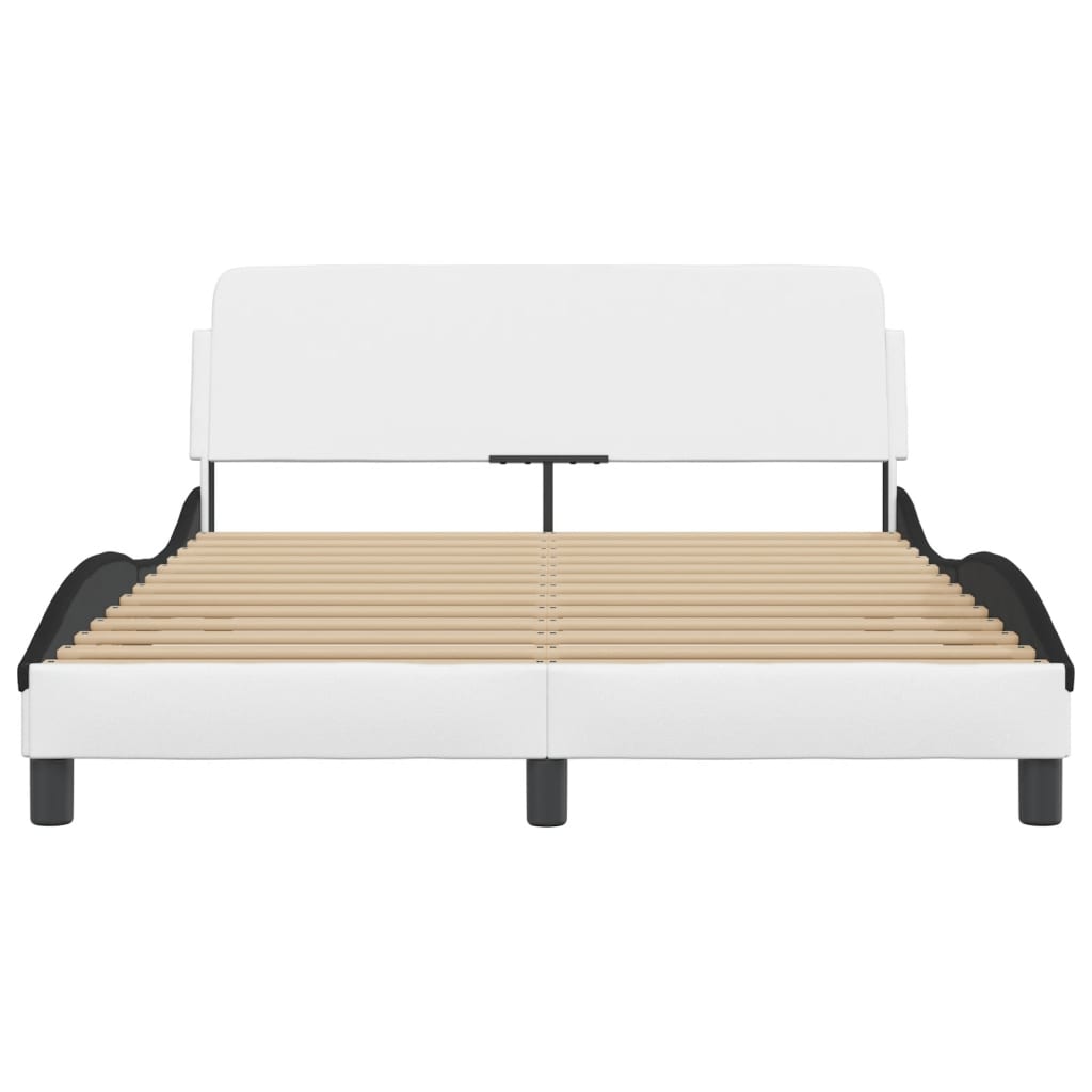 Bedframe "Dover" kunstleer zwart en wit 120x200 cm is nu te koop bij PeponiXL, paradijselijk wonen!