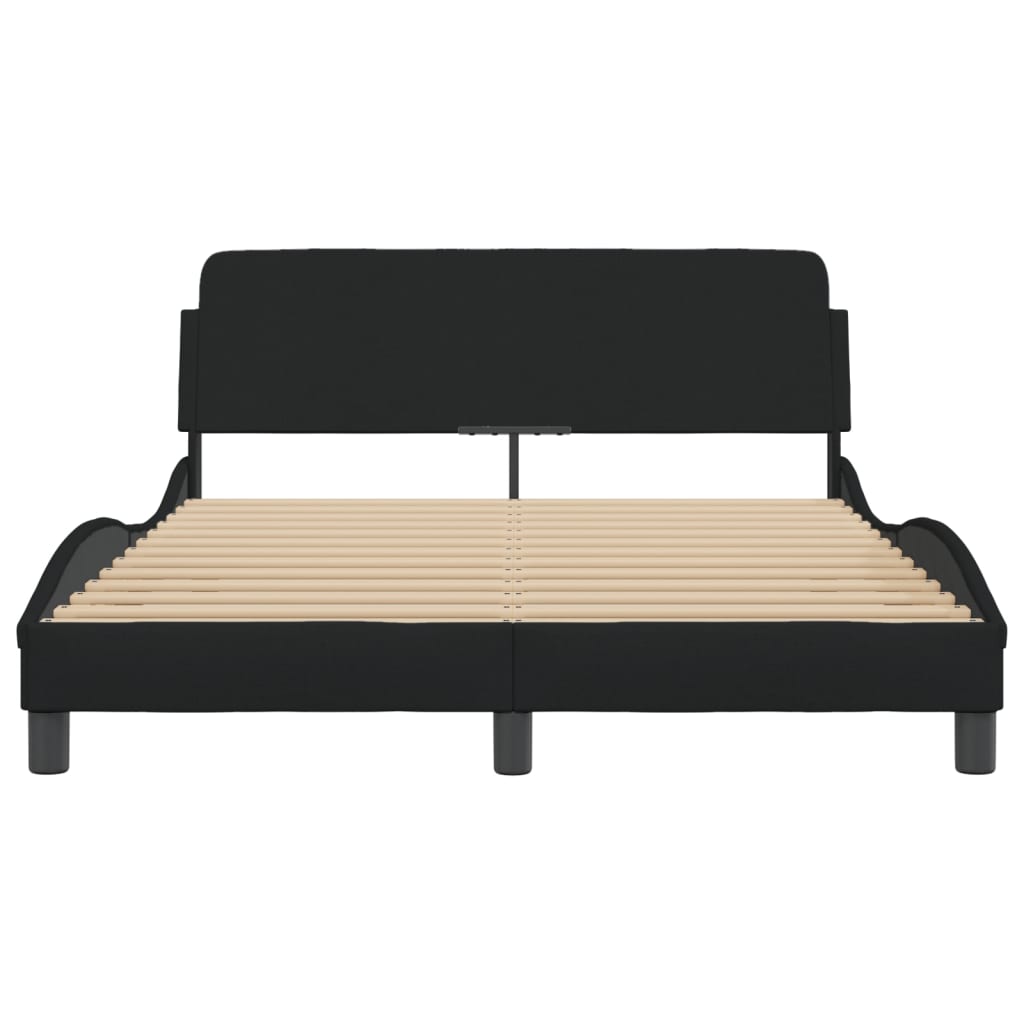 Bedframe "Dover" stof zwart 140x190 cm is nu te koop bij PeponiXL, paradijselijk wonen!