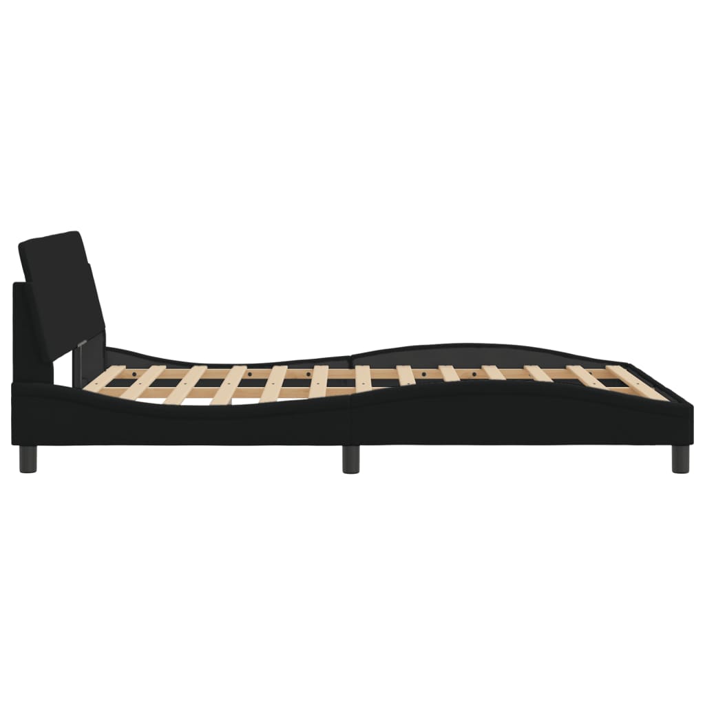 Bedframe "Dover" stof zwart 140x190 cm is nu te koop bij PeponiXL, paradijselijk wonen!