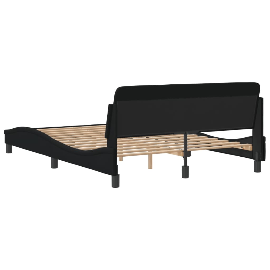 Bedframe "Dover" stof zwart 140x190 cm is nu te koop bij PeponiXL, paradijselijk wonen!