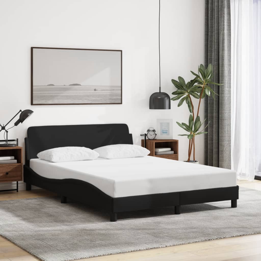 Bedframe "Dover" stof zwart 140x190 cm is nu te koop bij PeponiXL, paradijselijk wonen!