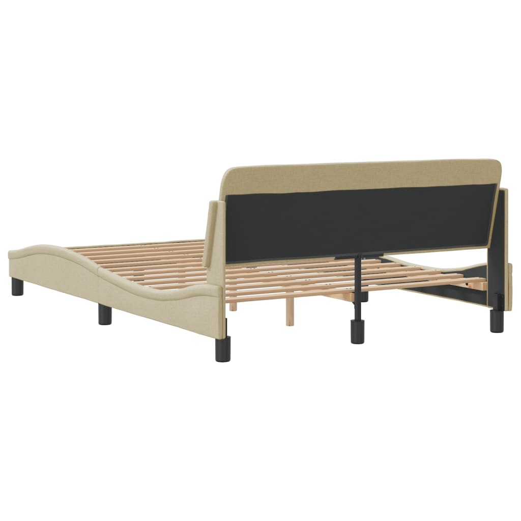 Bedframe "Dover" stof crèmekleurig 140x190 cm is nu te koop bij PeponiXL, paradijselijk wonen!