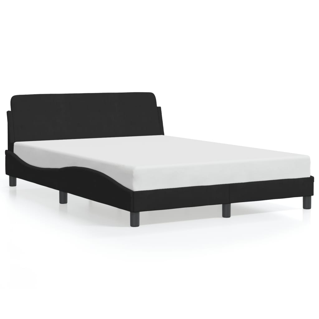 Bedframe "Dover" 140x190 cm fluweel zwart is nu te koop bij PeponiXL, paradijselijk wonen!