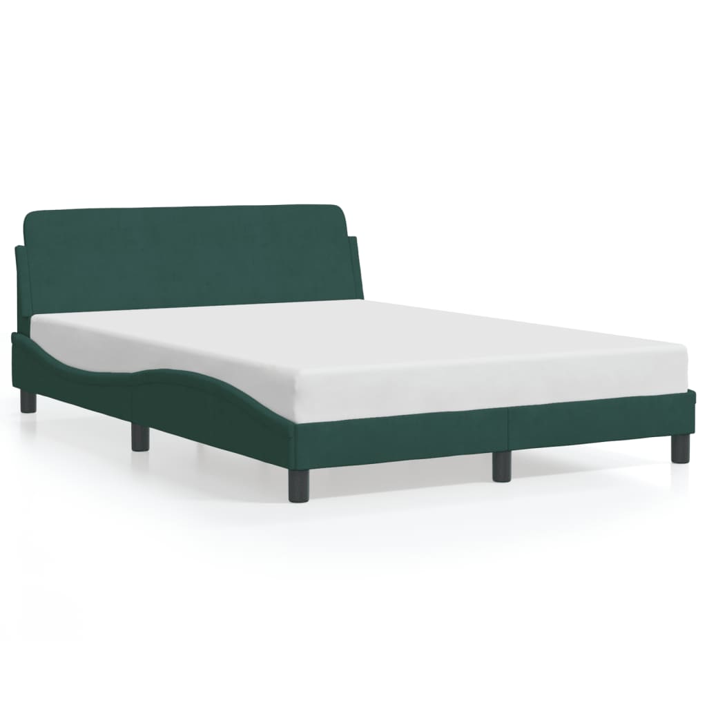 Bedframe "Dover" 140x190 cm fluweel donkergroen is nu te koop bij PeponiXL, paradijselijk wonen!