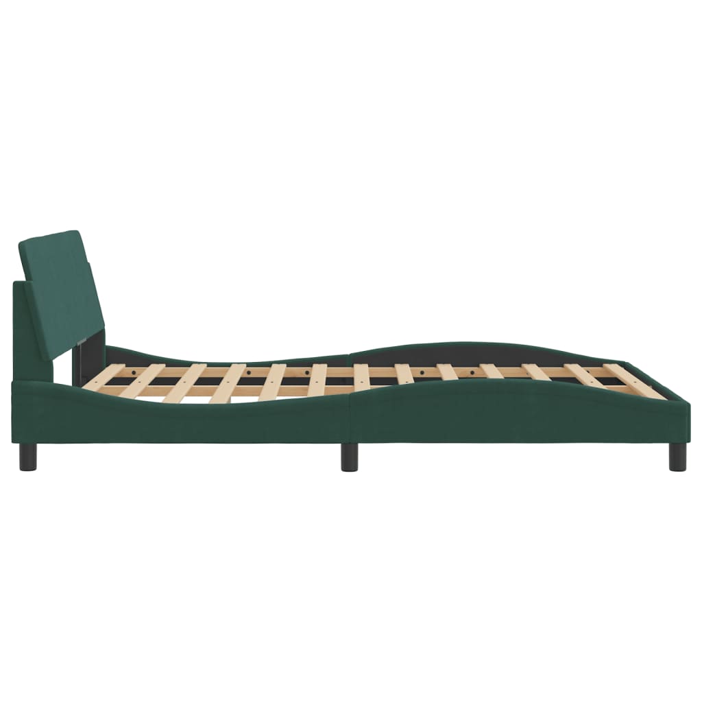 Bedframe "Dover" 140x190 cm fluweel donkergroen is nu te koop bij PeponiXL, paradijselijk wonen!