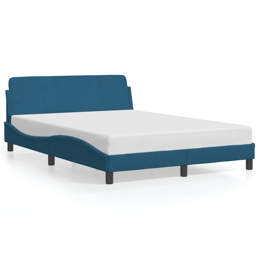 Bedframe met hoofdeinde "Dover" fluweel blauw 140x190 cm is nu te koop bij PeponiXL, paradijselijk wonen!
