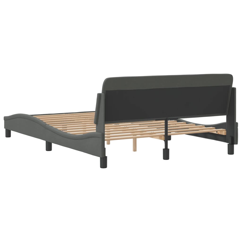 Bedframe "Dover" stof donkergrijs 140x200 cm is nu te koop bij PeponiXL, paradijselijk wonen!