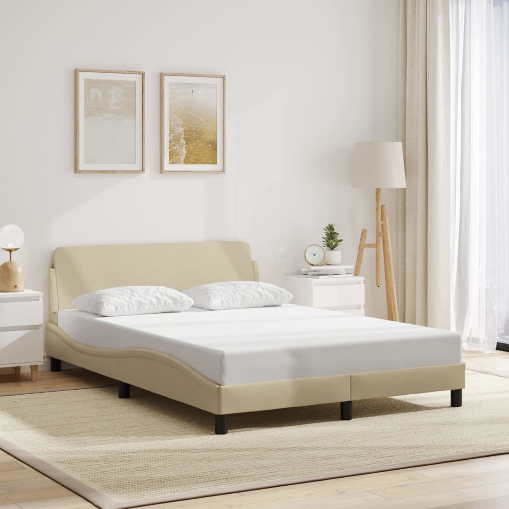 Bedframe "Dover" stof crèmekleurig 140x200 cm is nu te koop bij PeponiXL, paradijselijk wonen!